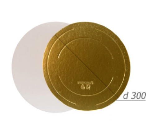 Подложка для торта 0,8 золото d300мм