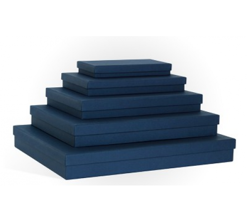 Коробка подарочная 350*250*45 тиснение ЛЕН синий