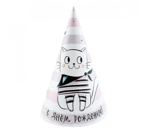 Колпаки С днем рождения! Котики 6шт