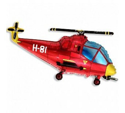 Шар фольгированный 38"/96см Вертолет красный