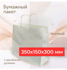 Пакет бумажный с круч. ручками 350*150*300 крафт горизонтальный