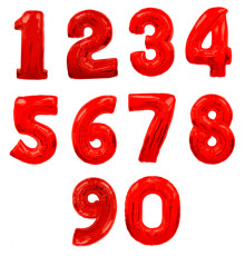 Шар фольгированный 40"/102см Цифра 6 красный