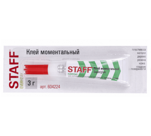 Клей моментальный суперклей STAFF EVERYDAY 3г ПРОЧНЫЙ