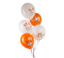 Шар латексный 12"/30см С Днем рождения! Веселый Корги пастель ассорти
