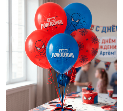 Шар латексный 12"/30см Паучок Пастель ассорти (уп 50шт)